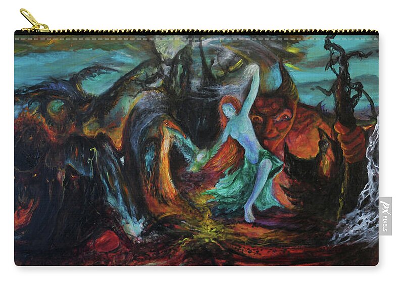 Ennis Zip Pouch featuring the painting Devils Gorge by Christophe Ennis