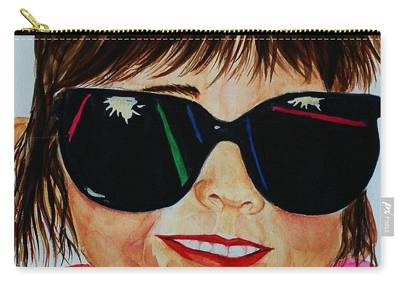 Girl Zip Pouch featuring the painting Devin by Melinda Etzold