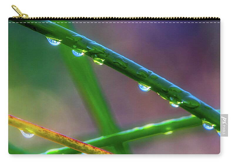 Landscape Zip Pouch featuring the photograph Dew Drops at Sunrise by Marc Crumpler