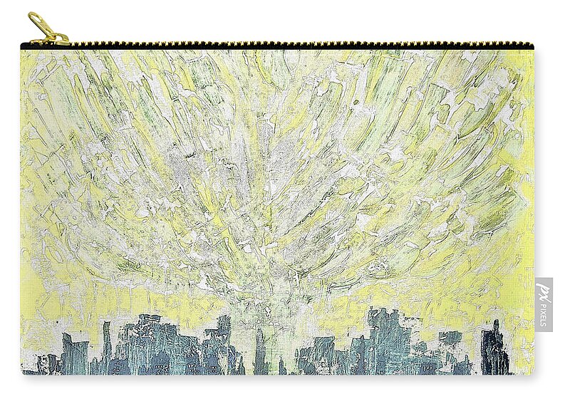 City Digital Arwork Zip Pouch featuring the painting DG1 - yes heart D1 by KUNST MIT HERZ Art with heart