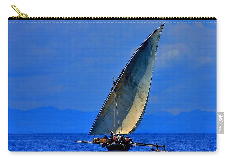 Dhow Zip Pouch featuring the photograph Dhow on the Indian Ocean 2 by Stacie Gary