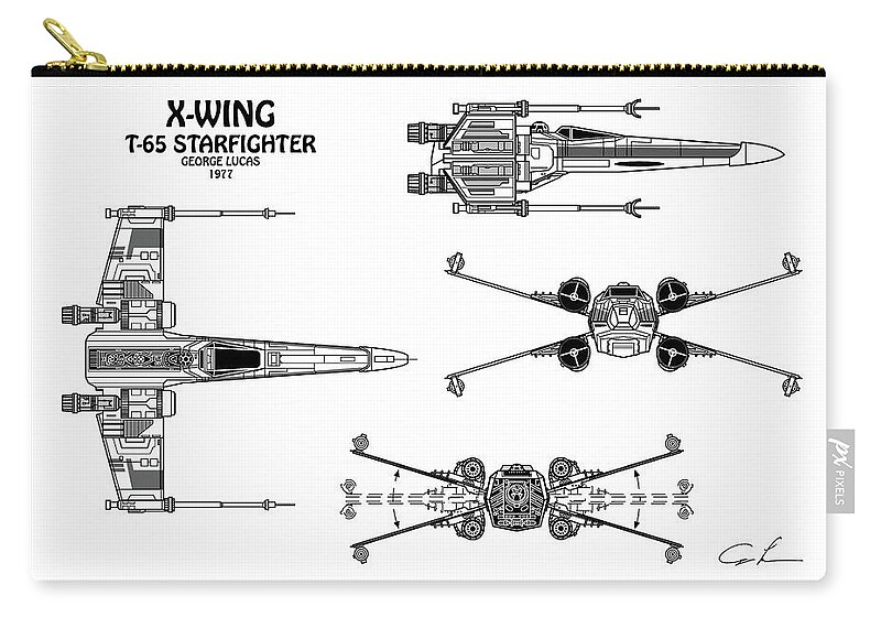 Diagram Illustration For The T 65 X Wing Starfighter From Star Wars Carry All Pouch For Sale By Stockphotosart Com