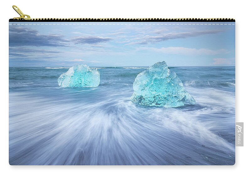Iceland Zip Pouch featuring the photograph Diamond in the rough. by Usha Peddamatham