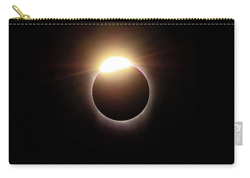 Solar Eclipse Zip Pouch featuring the photograph Diamond In The Sky by Greg Norrell