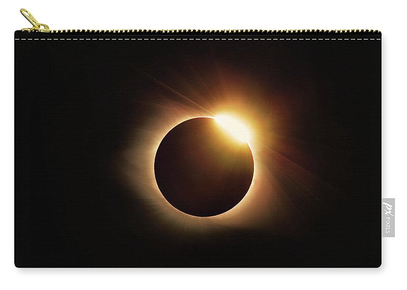 Solar Eclipse Zip Pouch featuring the photograph Diamond Ring by C Renee Martin