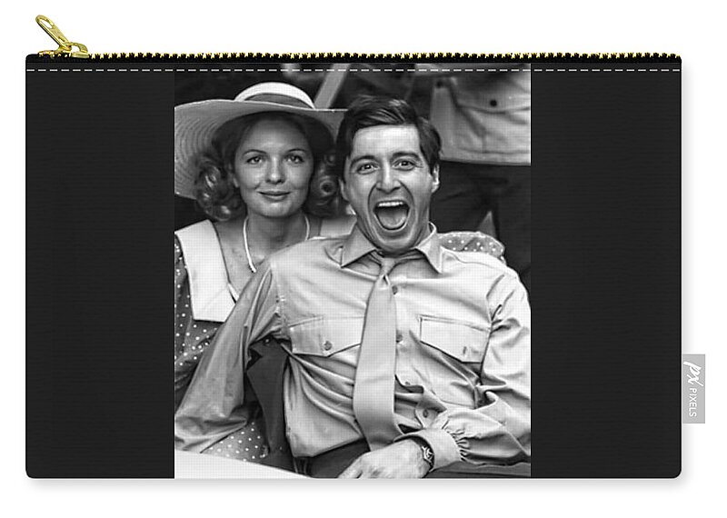 Diane Keaton Al Pacino The Godfather Set 1972 Zip Pouch featuring the photograph Diane Keaton Al Pacino The Godfather set 1972 by David Lee Guss