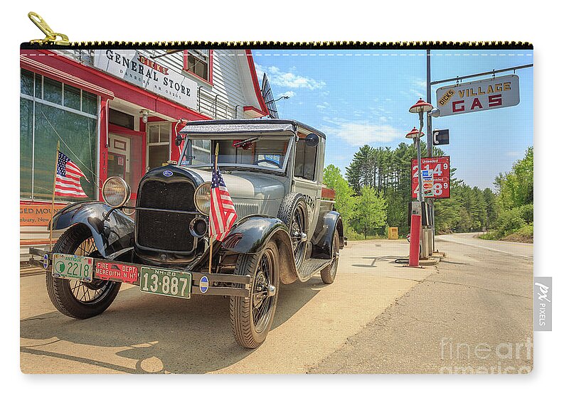 Ford Zip Pouch featuring the photograph Dicks General Store Danbury NH by Edward Fielding