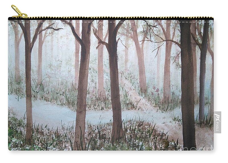 Stream Crossing Path Zip Pouch featuring the painting Different Paths by Susan Nielsen