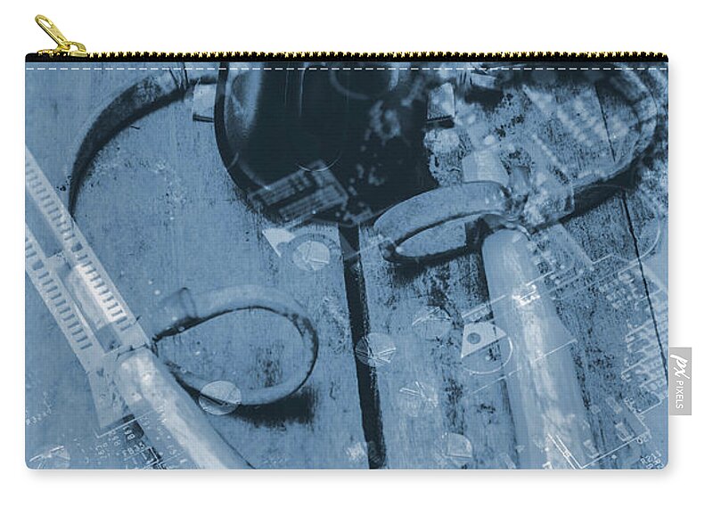 Cyber Crime Zip Pouch featuring the photograph Digital cyber attack by Jorgo Photography