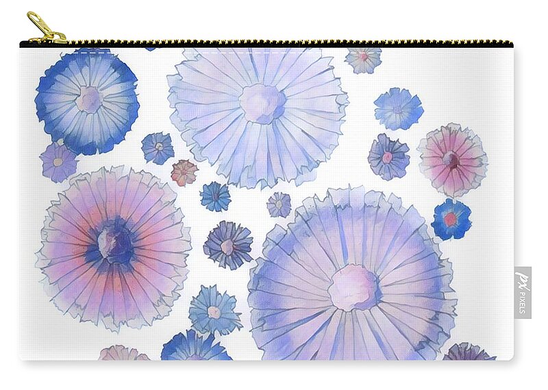 Flowers Zip Pouch featuring the digital art Digital flowers no. 2 by Megan Walsh