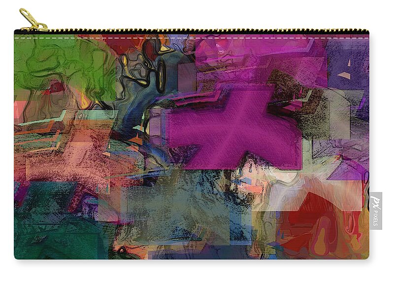 Digital Zip Pouch featuring the painting Having Fun #2 by Richard Baron