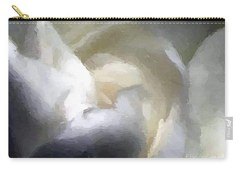 Digital Painting Carry-all Pouch featuring the digital art Digital Painting Gardenia Flower by Delynn Addams