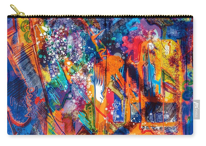 Line Zip Pouch featuring the digital art Digital Realm 1 by Jame Hayes