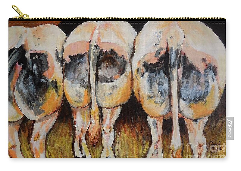 Paasve Zip Pouch featuring the painting Dikke Billetjes by Cami Lee