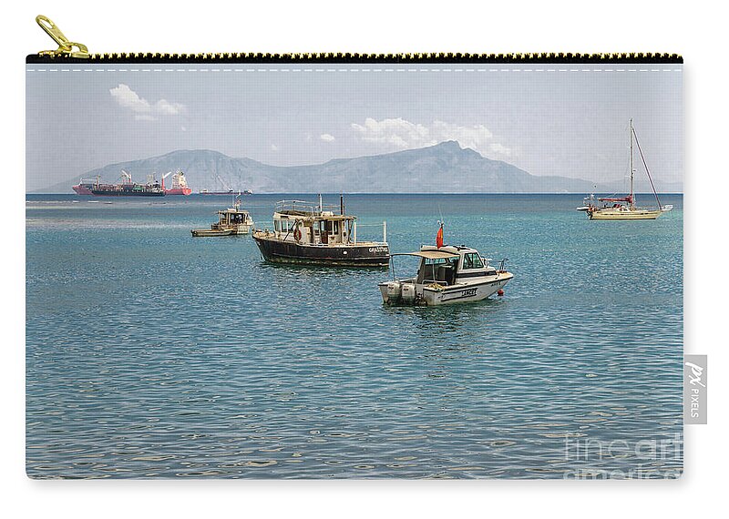 Harbour Zip Pouch featuring the photograph Dili Harbour 01 by Werner Padarin