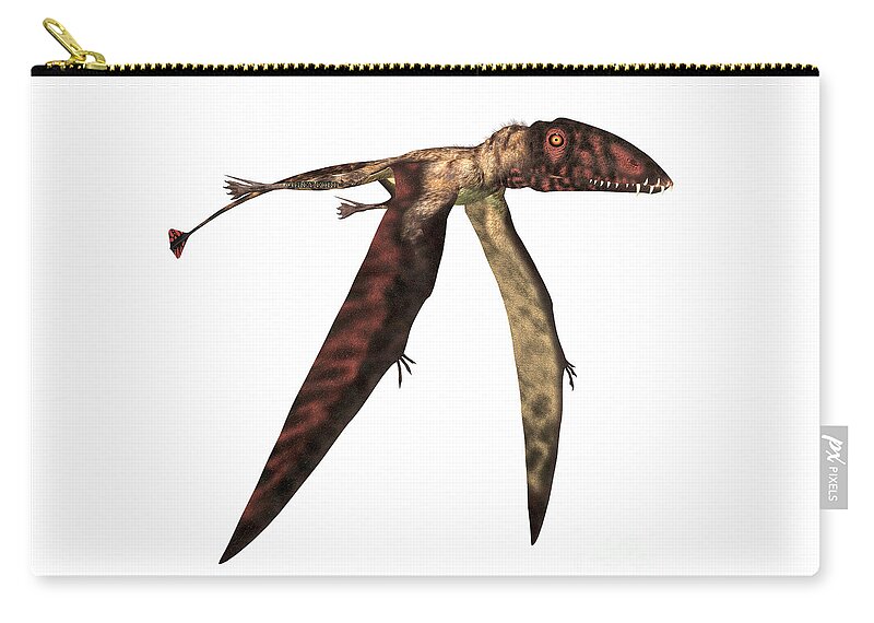 Dimorphodon Zip Pouch featuring the painting Dimorphodon in Flight by Corey Ford