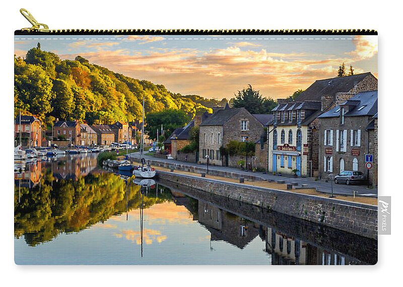 Dinan Zip Pouch featuring the photograph Dinan Dawn by Mark Llewellyn