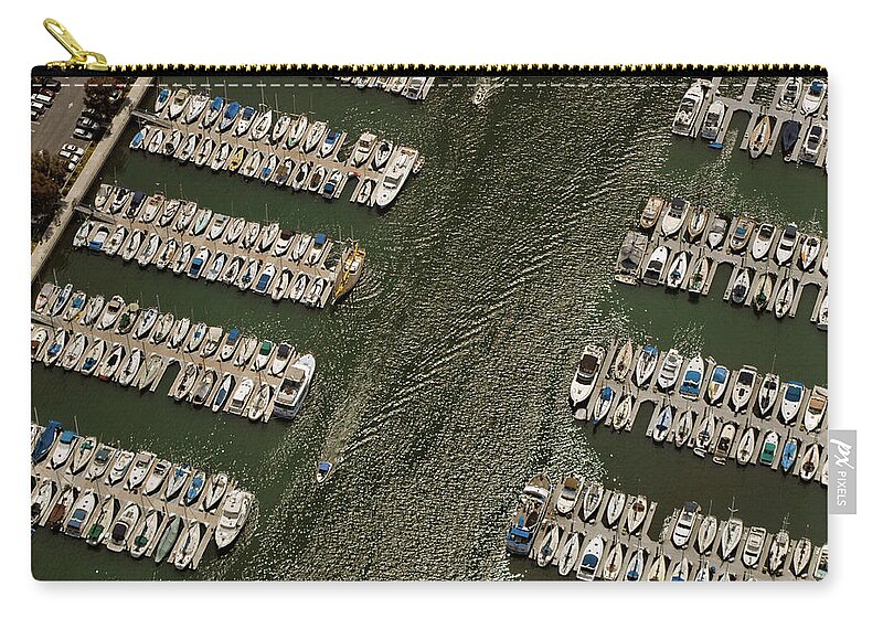Marina Zip Pouch featuring the photograph Dingy Ride by David Shuler