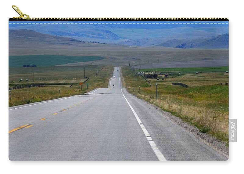 Road Carry-all Pouch featuring the photograph Distance by Michelle Hoffmann