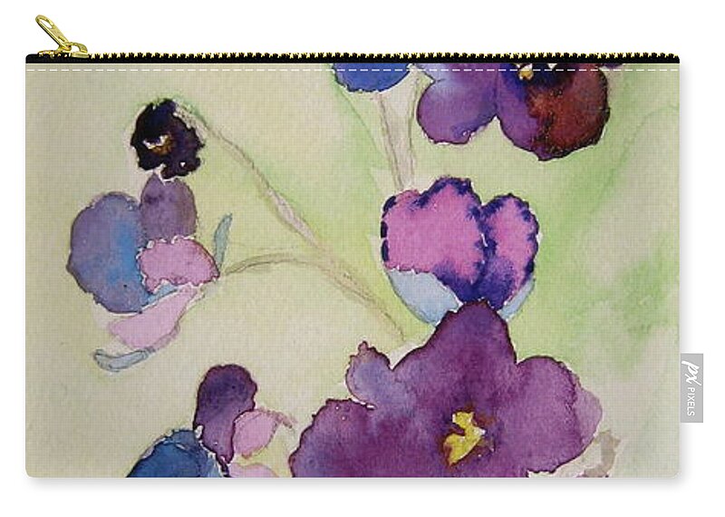 Violets Zip Pouch featuring the painting Diversity by Beverley Harper Tinsley