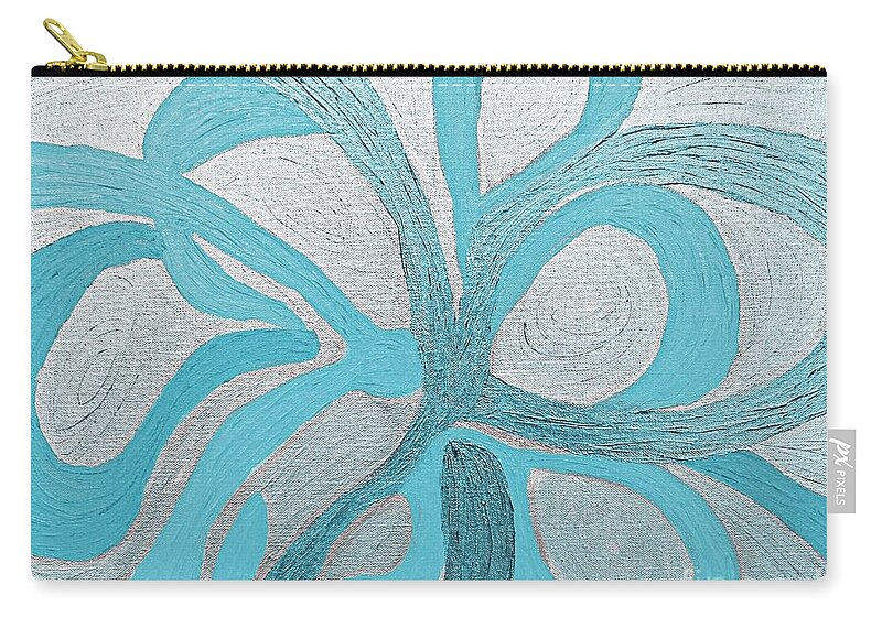 Blue Zip Pouch featuring the painting Divine Peace by Rachel Hannah