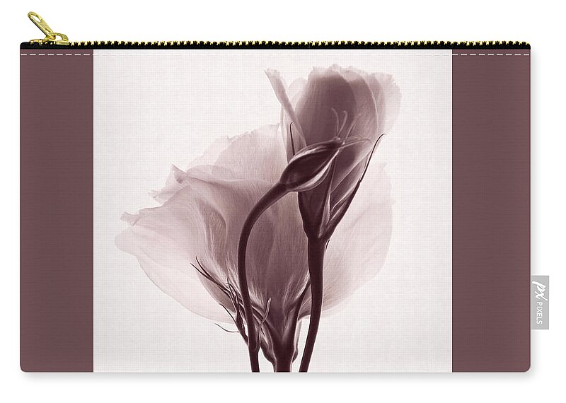Lisianthus Flowers Zip Pouch featuring the photograph Divine Trilogy by Leda Robertson