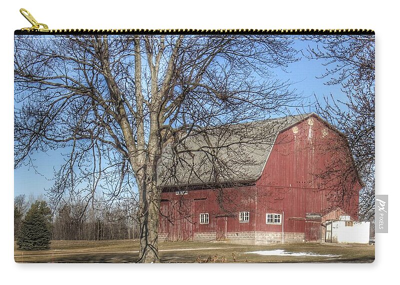 Barn Zip Pouch featuring the photograph 0010 - Dixon Road Red by Sheryl L Sutter
