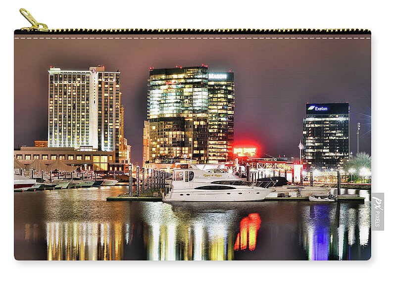 Baltimore Zip Pouch featuring the photograph Docked by the Harbor by La Dolce Vita