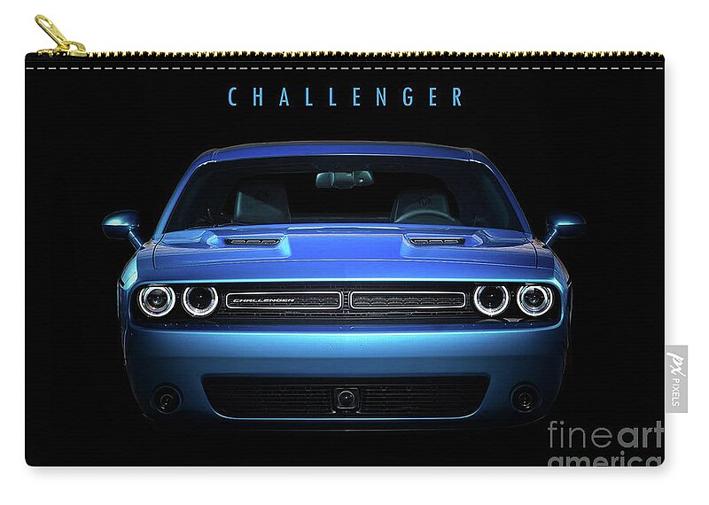 Dodge Zip Pouch featuring the digital art Dodge Challenger by Airpower Art