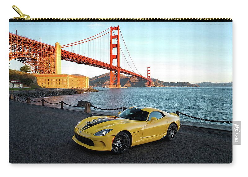 Dodge Viper Zip Pouch featuring the photograph Dodge Viper by Mariel Mcmeeking