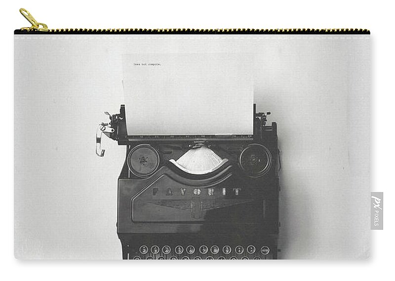 Adler Favorit Typewriter Zip Pouch featuring the photograph Does Not Compute. by Susan Maxwell Schmidt