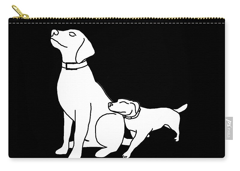 Dog Zip Pouch featuring the digital art Dog Love Tee by Edward Fielding