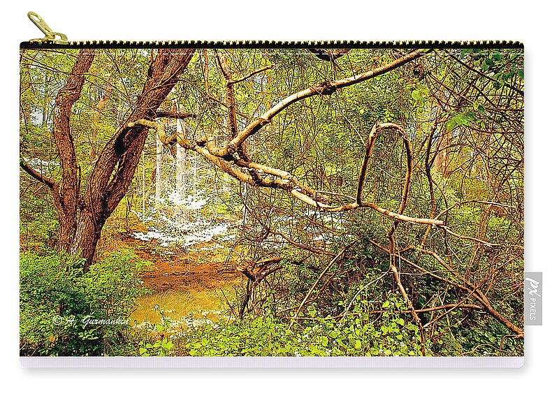 Dogwood Tree Zip Pouch featuring the photograph Dogwood Tree in the Forest Spring by A Macarthur Gurmankin