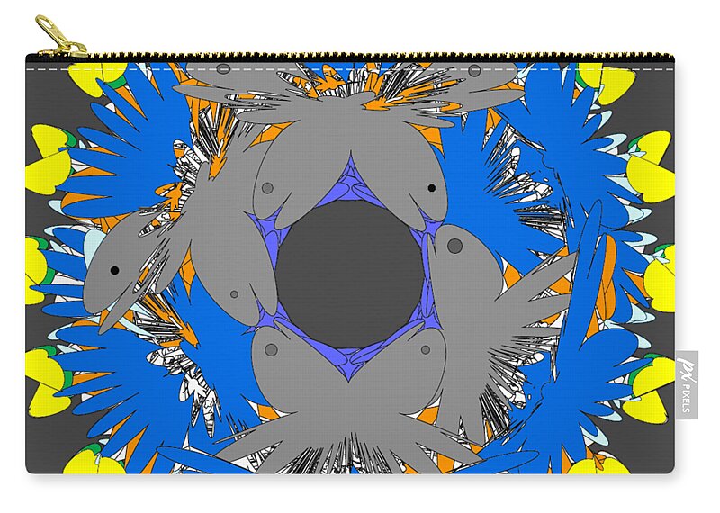 Mammal Zip Pouch featuring the digital art Dolphins by Cathy Harper