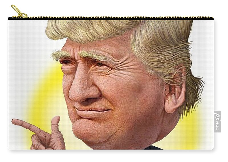 Donald Trump Zip Pouch featuring the digital art Donald Trump by Scott Ross