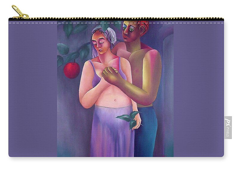 Figurative Zip Pouch featuring the painting Don't Touch by Karin Eisermann