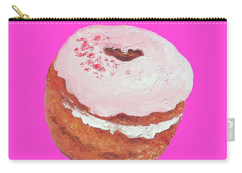 Cronut Zip Pouch featuring the painting Donut Painting by Jan Matson