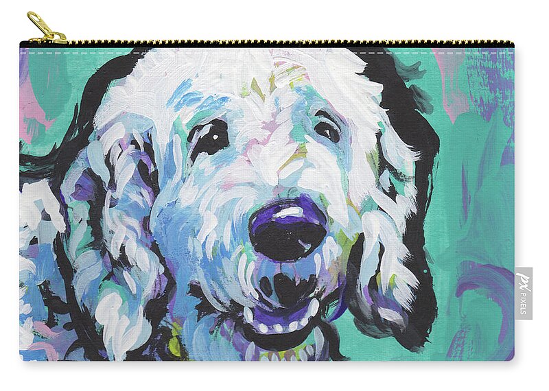 Doodle Zip Pouch featuring the painting Doodly Doo I Love You by Lea