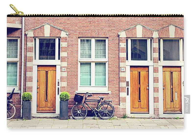 Amsterdam Zip Pouch featuring the photograph Doors in Amsterdam by Melanie Alexandra Price
