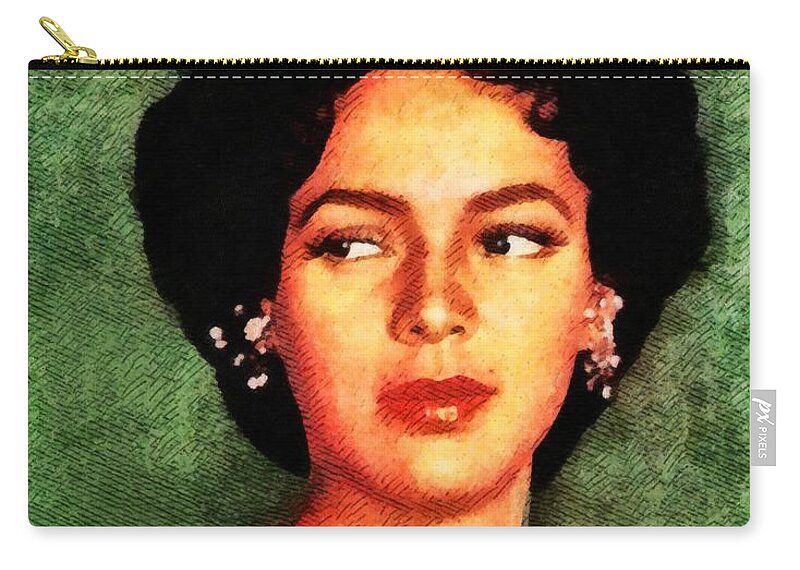 Hollywood Zip Pouch featuring the painting Dorothy Dandridge, Vintage Hollywood Legend by Esoterica Art Agency