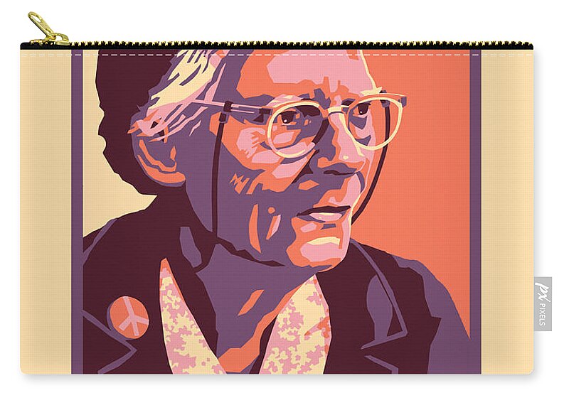 Dorothy Day Zip Pouch featuring the painting Dorothy Day, Elder - JLDDE by Julie Lonneman