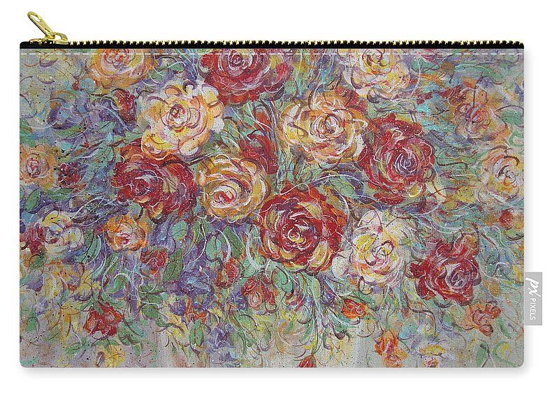 Flowers Zip Pouch featuring the painting Double Delight. by Natalie Holland