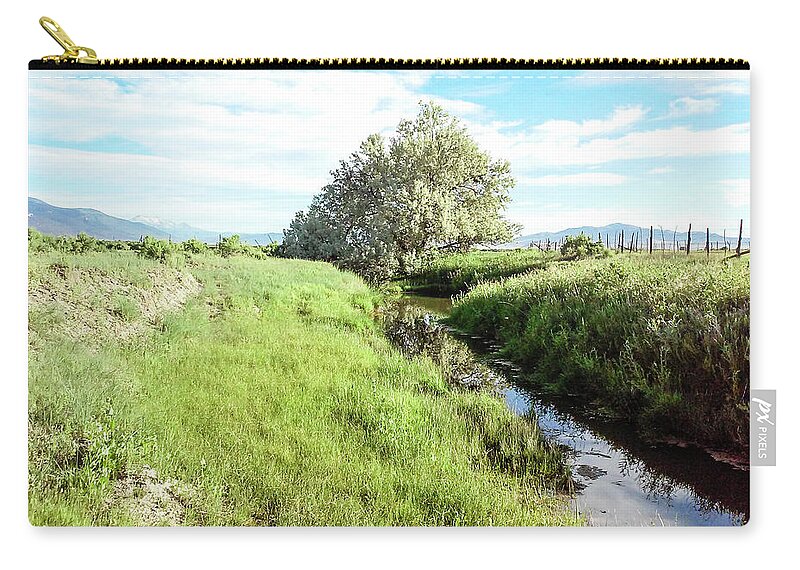 Rural Zip Pouch featuring the photograph Down by the Creek by K Bradley Washburn