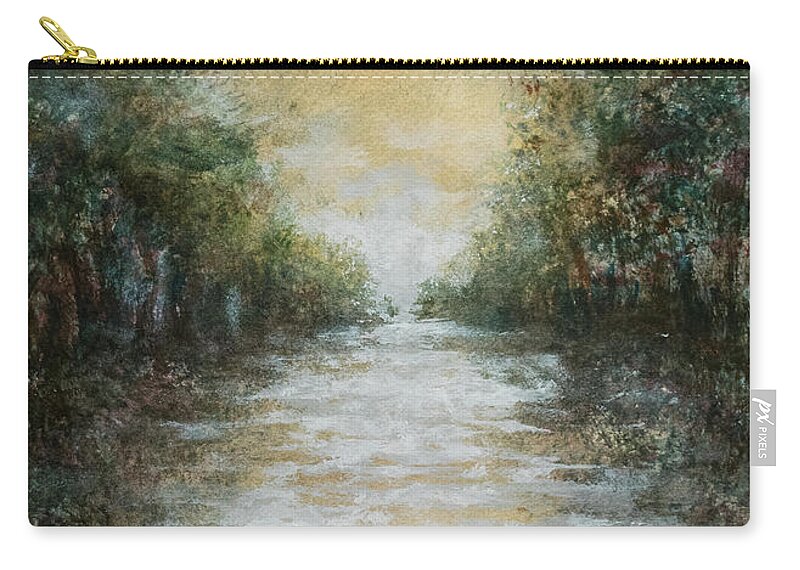 Landscape Zip Pouch featuring the painting Down da Bayou by Francelle Theriot
