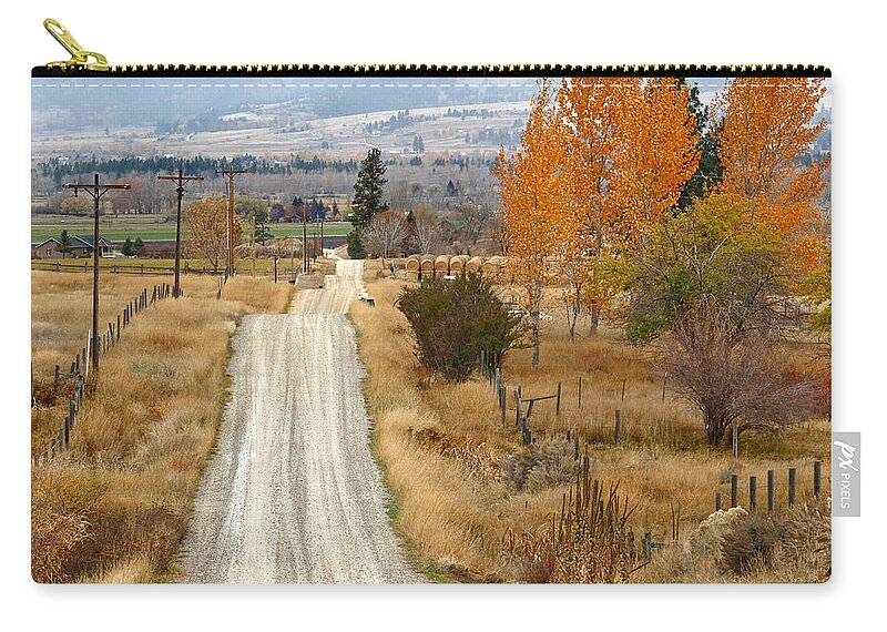 Down Zip Pouch featuring the photograph Down the Lane by Nicholas Blackwell