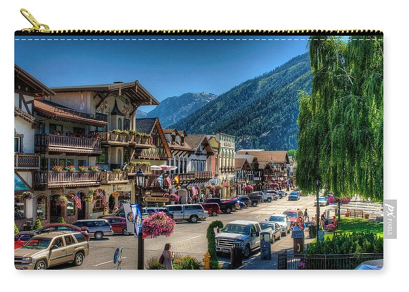 Leavenworth Zip Pouch featuring the photograph Downtown Leavenworth Washington by Spencer McDonald
