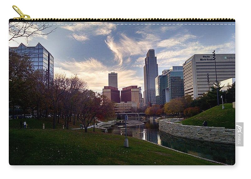 Omaha Zip Pouch featuring the photograph Downtown Omaha by Mike Dunn