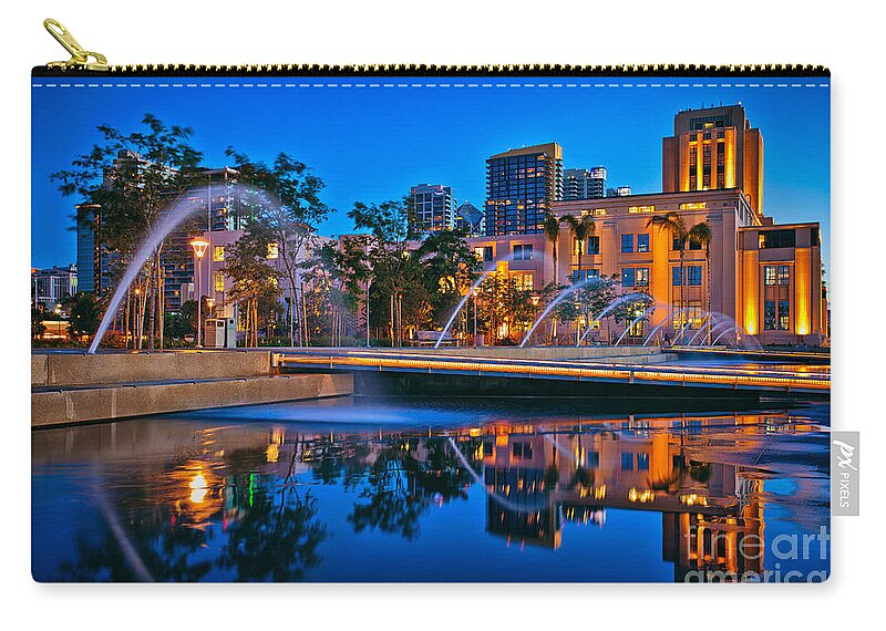 San Diego Zip Pouch featuring the photograph Downtown San Diego Waterfront Park by Sam Antonio