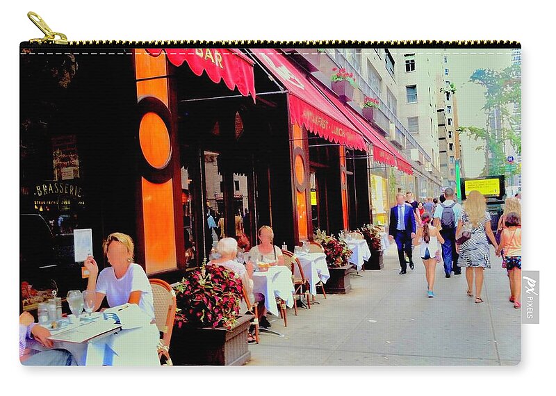 City Zip Pouch featuring the photograph Downtown Sidewalk by Margie Avellino