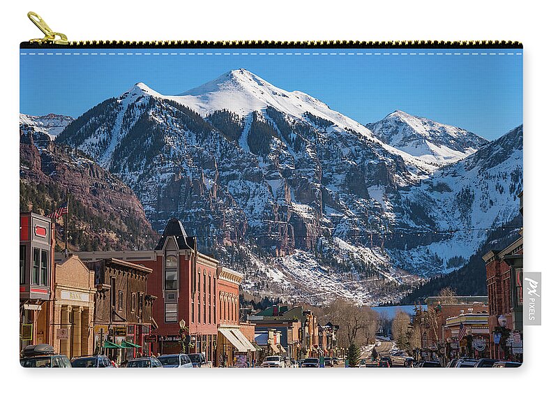 Colorado Zip Pouch featuring the photograph Downtown Telluride by Darren White